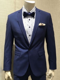 新郎結(jié)婚禮服男士休閑薄款藍(lán)色小西裝